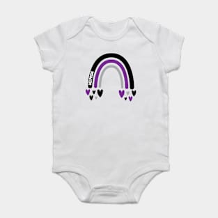 Ace Pride Awareness Rainbow with hearts Baby Bodysuit